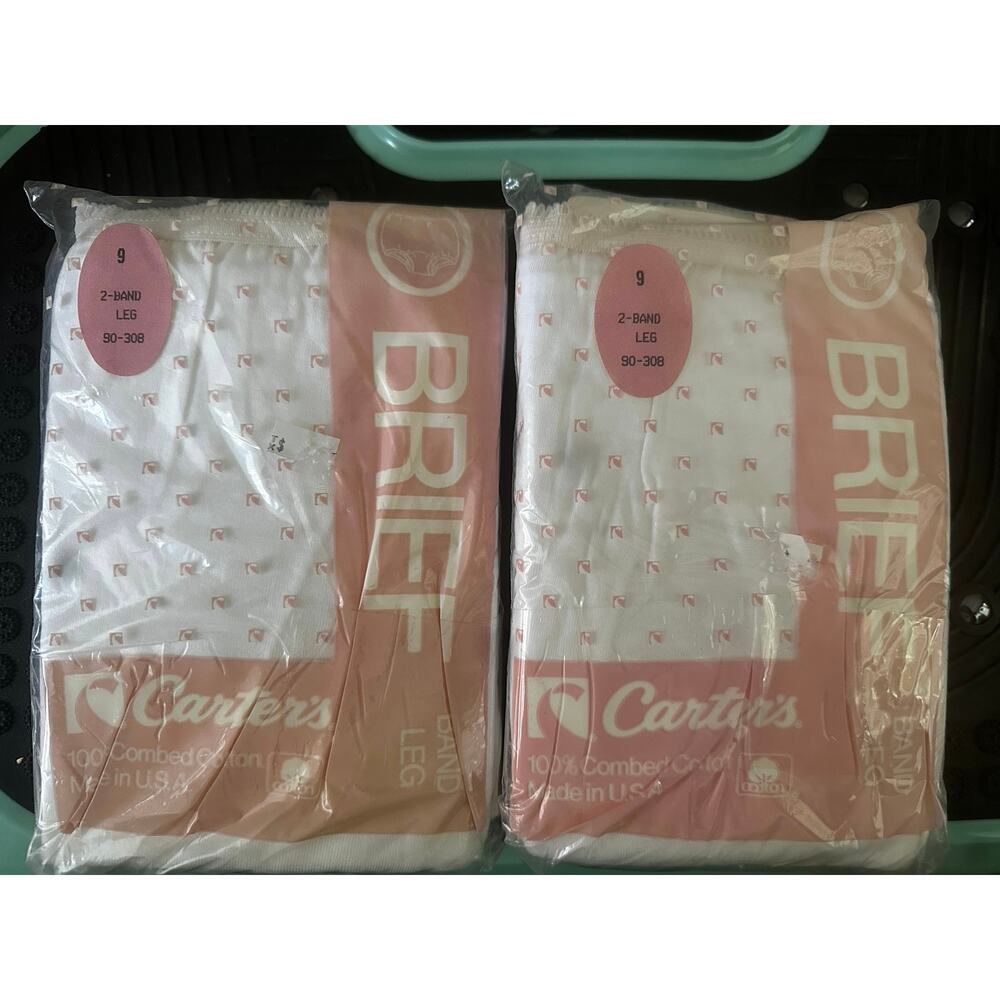 Vintage Carter's Women Briefs Underwear NOS 100% Cotton Size 9 - White 4 pcs